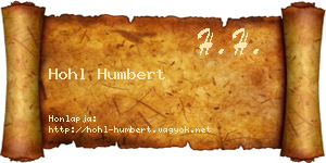 Hohl Humbert névjegykártya